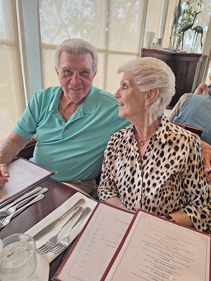 JoAnn and Stephen Montalbano at their table at University Grill