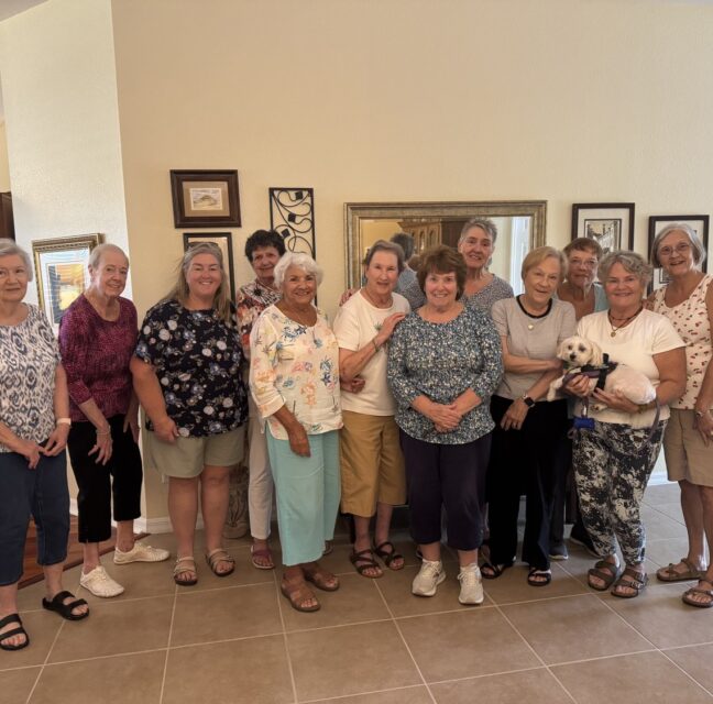 Gateway Women’s Club Sit and Stitch members gathered at the July session