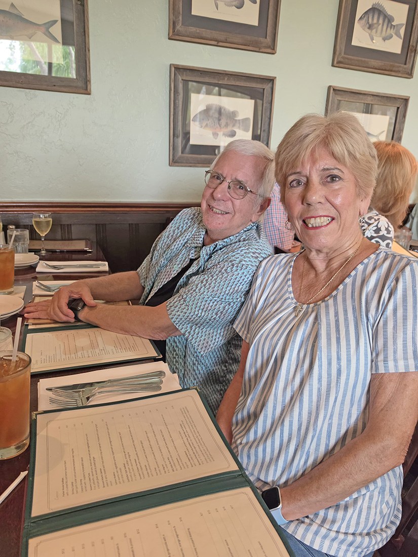Jo and Tom Iwanski at their table at University Grill