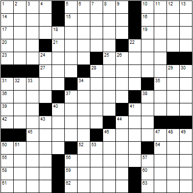 September 2026 crossword puzzle grid