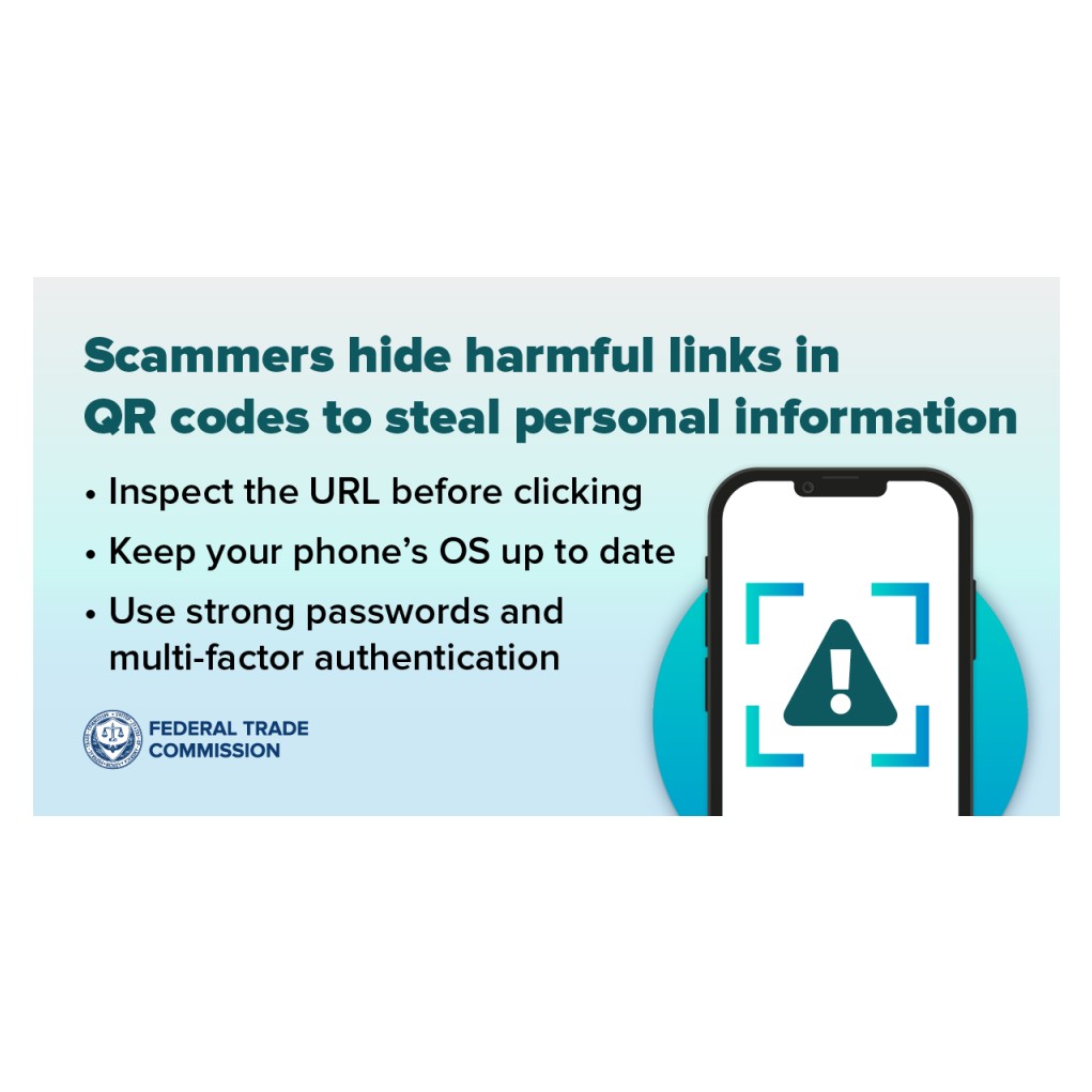 Illustration warning about fake QR codes placed on parking meters