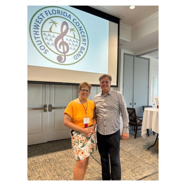 Club president Charlotte with guest speaker Dr. J. Steven Moore