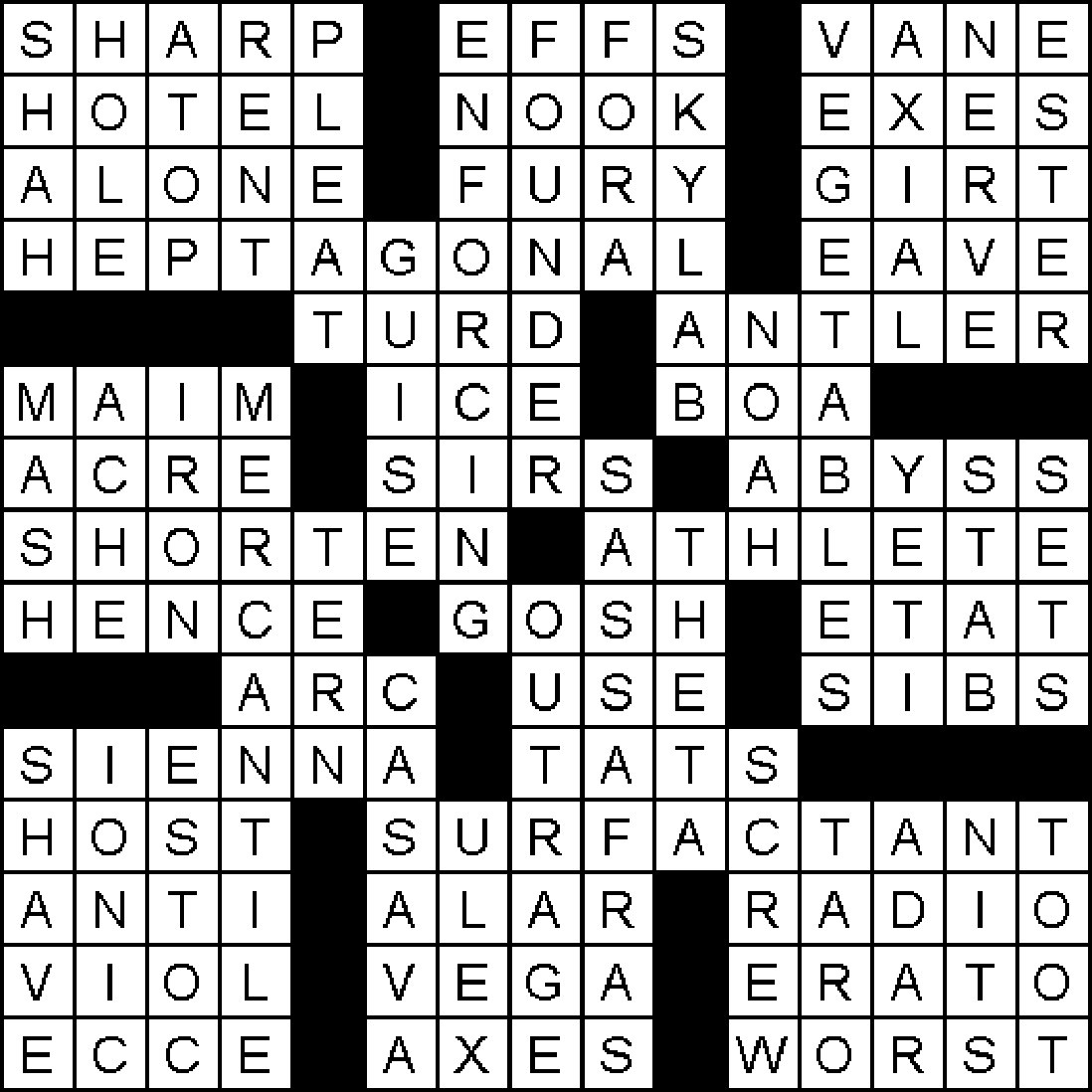 November 2026 crossword solution grid